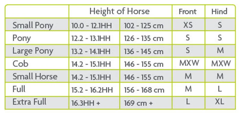 Woof Club Brushing Boots Size Chart